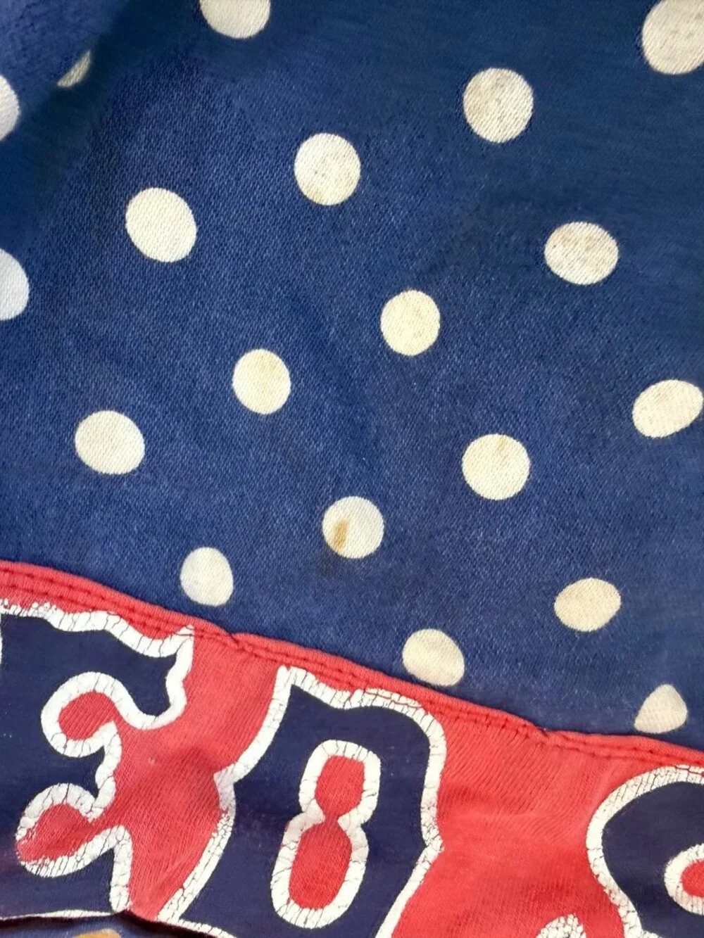 Vintage Style Boston Red Sox Polka Dot Half Apron Tradwife Reworked OOAK